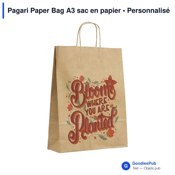 Sac en papier personnalisable A3 avec logo - Pagari Paper Bag - Image 5