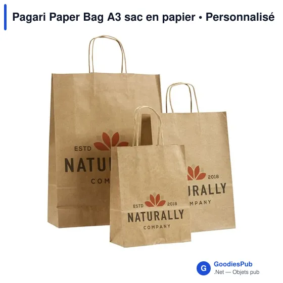 Sac en papier personnalisable A3 avec logo - Pagari Paper Bag - Image 6