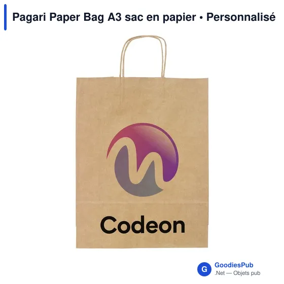 Sac en papier personnalisable A3 avec logo - Pagari Paper Bag - Image 7