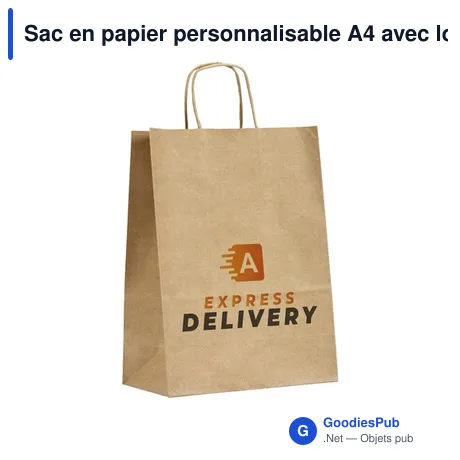 Sac en papier personnalisable A4 avec logo - Pagari Paper Bag