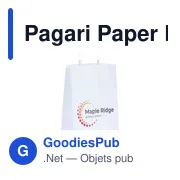 Sac en papier personnalisable A5 avec logo - Pagari Paper Bag - Miniature 1
