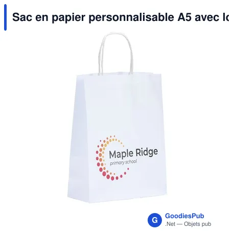 Sac en papier personnalisable A5 avec logo - Pagari Paper Bag