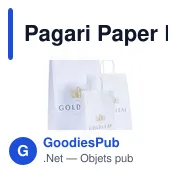 Sac en papier personnalisable A5 avec logo - Pagari Paper Bag - Miniature 2