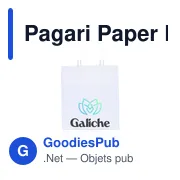 Sac en papier personnalisable A5 avec logo - Pagari Paper Bag - Miniature 3