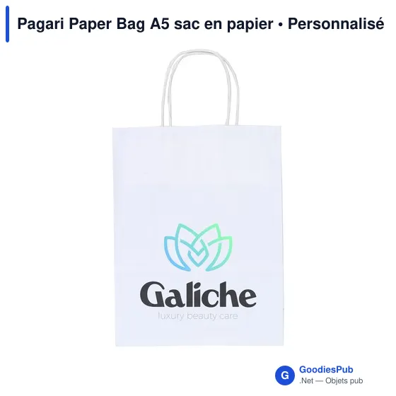 Sac en papier personnalisable A5 avec logo - Pagari Paper Bag - Image 3