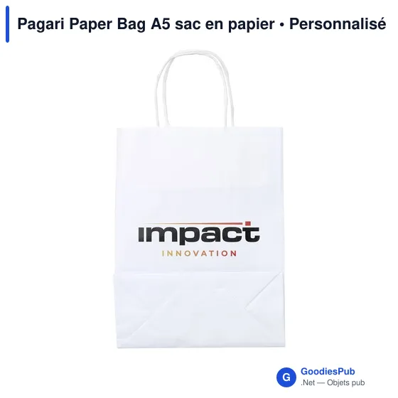 Sac en papier personnalisable A5 avec logo - Pagari Paper Bag - Image 4