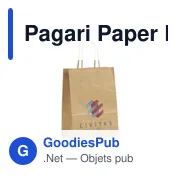 Sac en papier personnalisable A5 avec logo - Pagari Paper Bag - Miniature 5