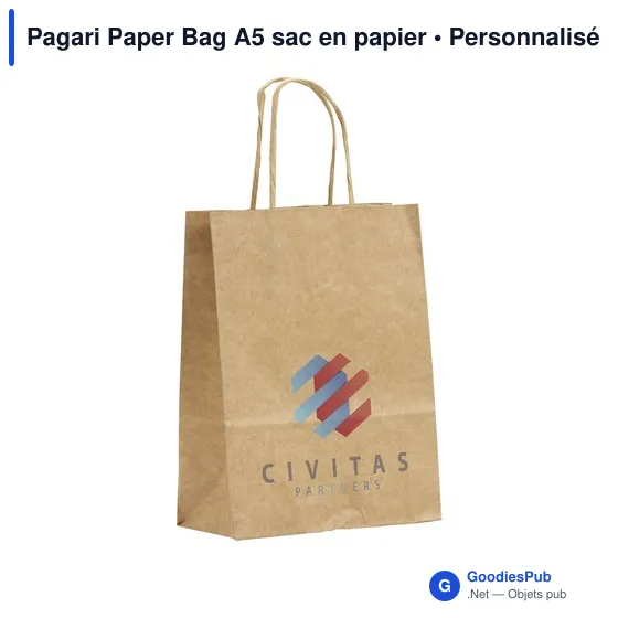 Sac en papier personnalisable A5 avec logo - Pagari Paper Bag - Image 5
