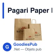 Sac en papier personnalisable A5 avec logo - Pagari Paper Bag - Miniature 6