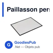 Paillasson personnalisable 50 x 75 cm en caoutchouc avec logo - Sublimation - Miniature 2