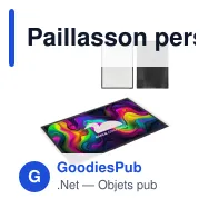 Paillasson personnalisable 60 x 90 cm en caoutchouc avec logo - Sublimation - Miniature 1