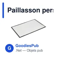 Paillasson personnalisable 60 x 90 cm en caoutchouc avec logo - Sublimation - Miniature 2