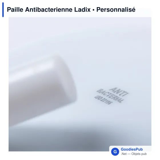 Paille en silicone personnalisable avec logo - Antibactérienne Ladix - Image 3