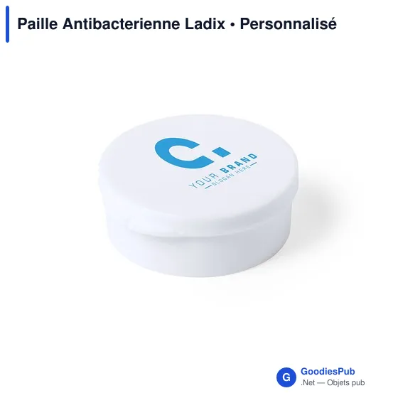 Paille en silicone personnalisable avec logo - Antibactérienne Ladix - Image 4