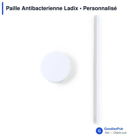 Paille en silicone personnalisable avec logo - Antibactérienne Ladix - Image 5
