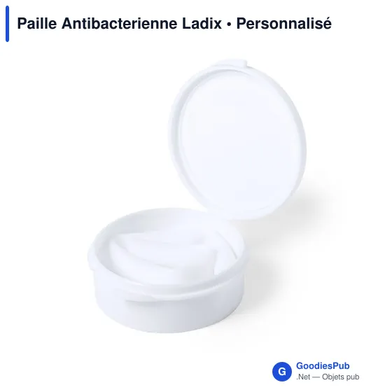 Paille en silicone personnalisable avec logo - Antibactérienne Ladix - Image 7