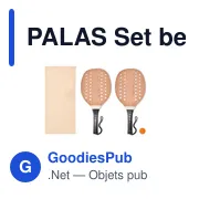 PALAS Set beach tennis en bois de ros - Miniature 1