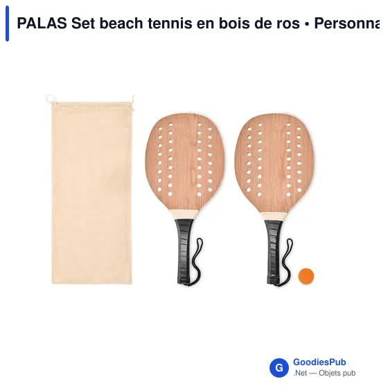 PALAS Set beach tennis en bois de ros - Image 1