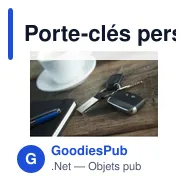Porte-clés personnalisable en métal avec logo - Palmer - Miniature 3