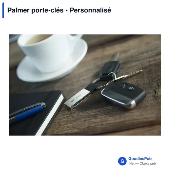 Porte-clés personnalisable en métal avec logo - Palmer - Image 3