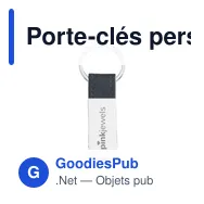 Porte-clés personnalisable en métal avec logo - Palmer - Miniature 4