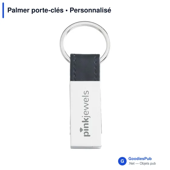 Porte-clés personnalisable en métal avec logo - Palmer - Image 4