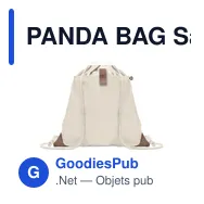 PANDA BAG Sac à cordon en coton recyclé - Miniature 1