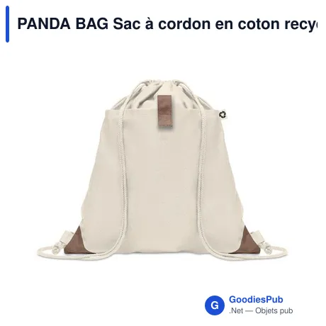 PANDA BAG Sac à cordon en coton recyclé