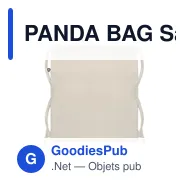 PANDA BAG Sac à cordon en coton recyclé - Miniature 2