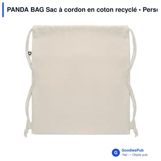 PANDA BAG Sac à cordon en coton recyclé - Image 2