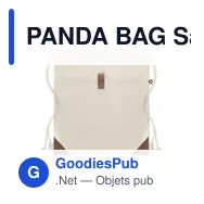 PANDA BAG Sac à cordon en coton recyclé - Miniature 3