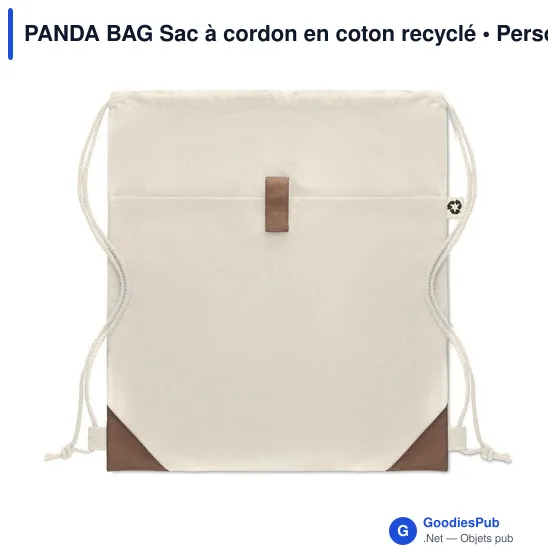 PANDA BAG Sac à cordon en coton recyclé - Image 3