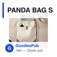 PANDA BAG Sac à cordon en coton recyclé - Miniature 4