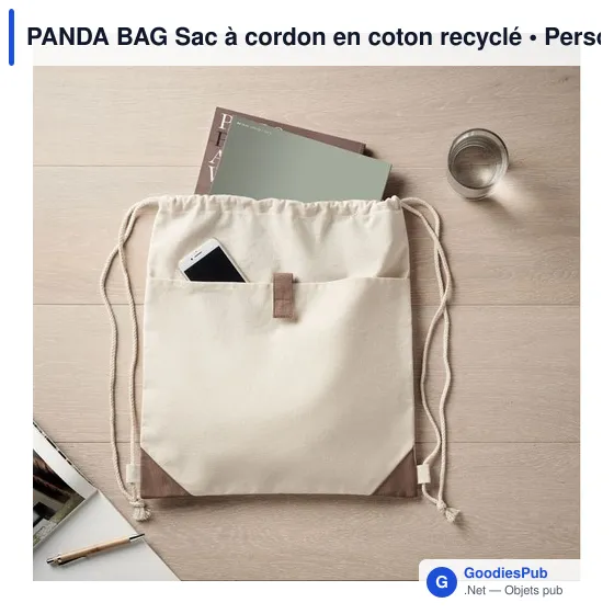 PANDA BAG Sac à cordon en coton recyclé - Image 4