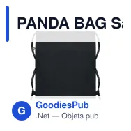 PANDA BAG Sac à cordon en coton recyclé - Miniature 6