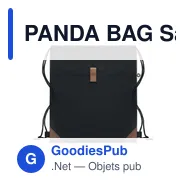 PANDA BAG Sac à cordon en coton recyclé - Miniature 7