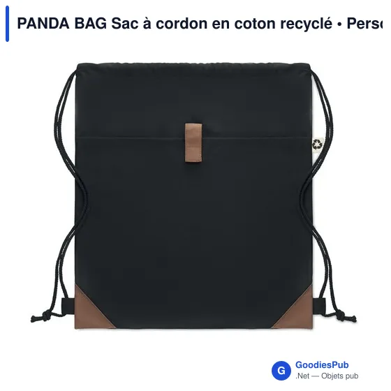 PANDA BAG Sac à cordon en coton recyclé - Image 7