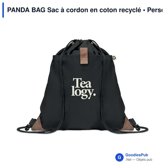 PANDA BAG Sac à cordon en coton recyclé - Image 8