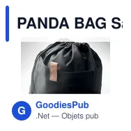PANDA BAG Sac à cordon en coton recyclé - Miniature 9