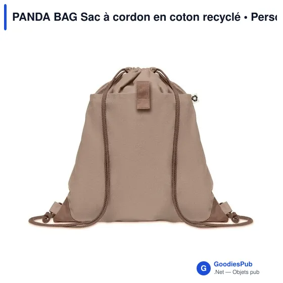 PANDA BAG Sac à cordon en coton recyclé - Image 10
