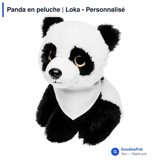Panda en peluche personnalisable avec logo - Loka - Image 1