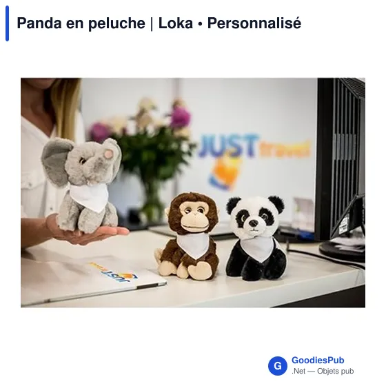Panda en peluche personnalisable avec logo - Loka - Image 2