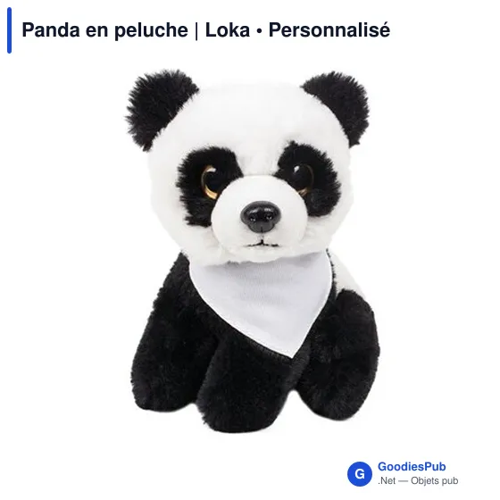 Panda en peluche personnalisable avec logo - Loka - Image 3