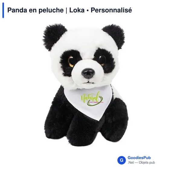 Panda en peluche personnalisable avec logo - Loka - Image 4