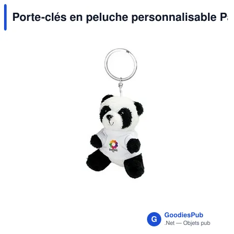 Porte-clés en peluche personnalisable Panda avec logo | Bea