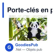 Porte-clés en peluche personnalisable Panda avec logo | Bea - Miniature 2
