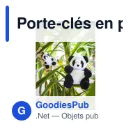 Porte-clés en peluche personnalisable Panda avec logo | Bea - Miniature 3