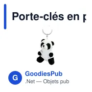 Porte-clés en peluche personnalisable Panda avec logo | Bea - Miniature 4
