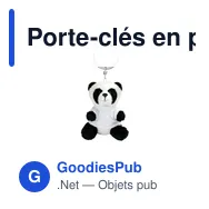 Porte-clés en peluche personnalisable Panda avec logo | Bea - Miniature 5