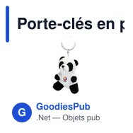 Porte-clés en peluche personnalisable Panda avec logo | Bea - Miniature 6
